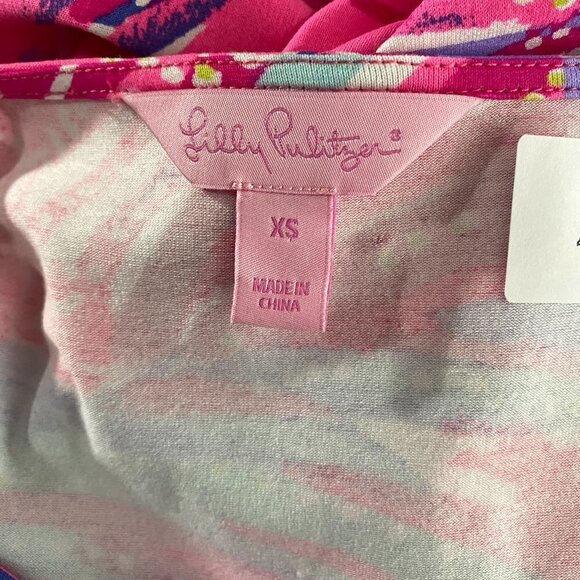 Lilly‎ Pulitzer Gianna Tunic Dress Oh My Guava Engineered Women's XS DR-1055 - Picture 7 of 10
